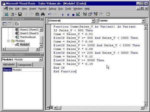 How to write visual basic in excel