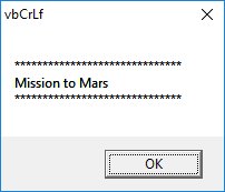 vbCrLf Output