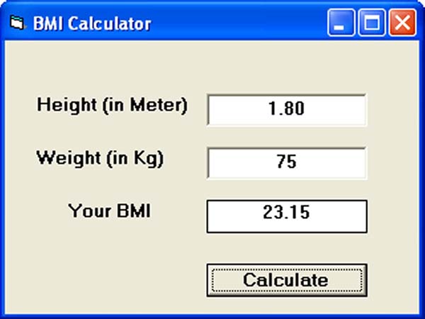 Bmi calculator cm kg