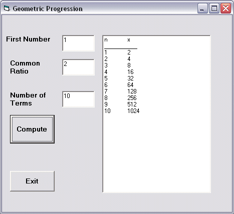 Geometric cheap progression calculator