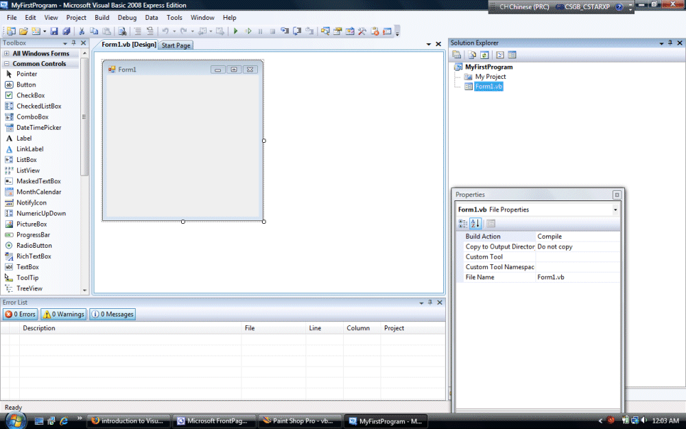 A Step-By-Step On How To Install The Visual Studio Express Edition Component-By-Component Which Include C#, Vb .Net, C++/Cli, Visual Web And Mssql Database Express