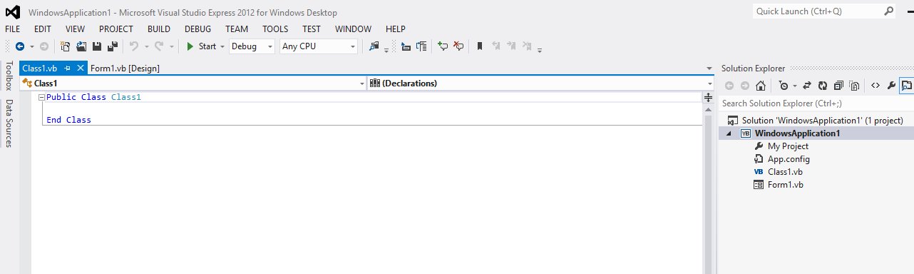 visual basic 2012 class