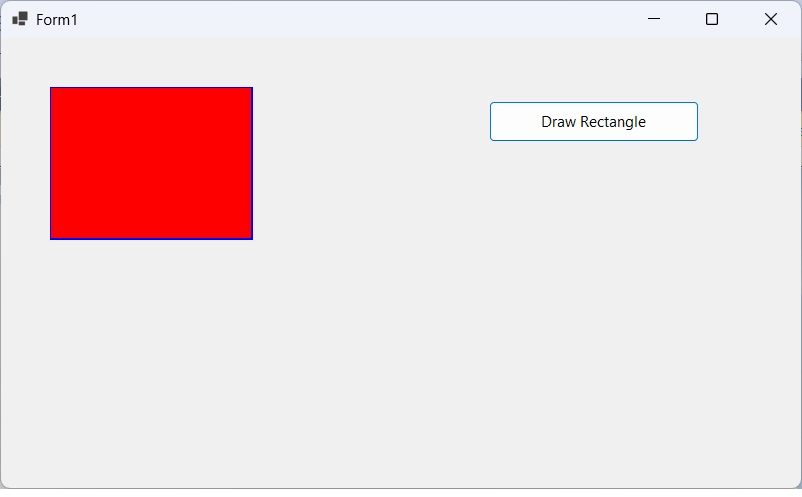 Rectangle with blue border and red fill