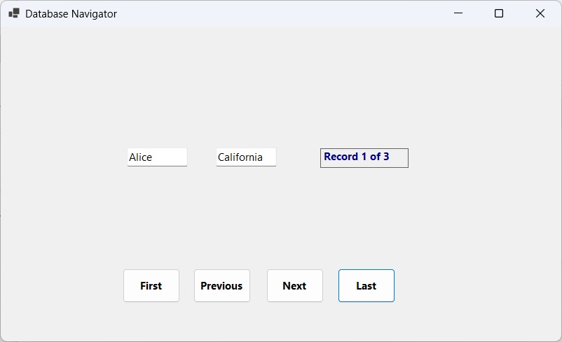 Record Navigation Interface