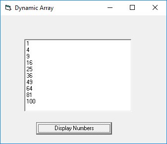 array visual basic