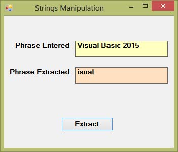 Visual basic left string function