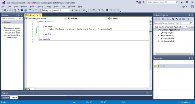 Visual Basic 2015 console programming